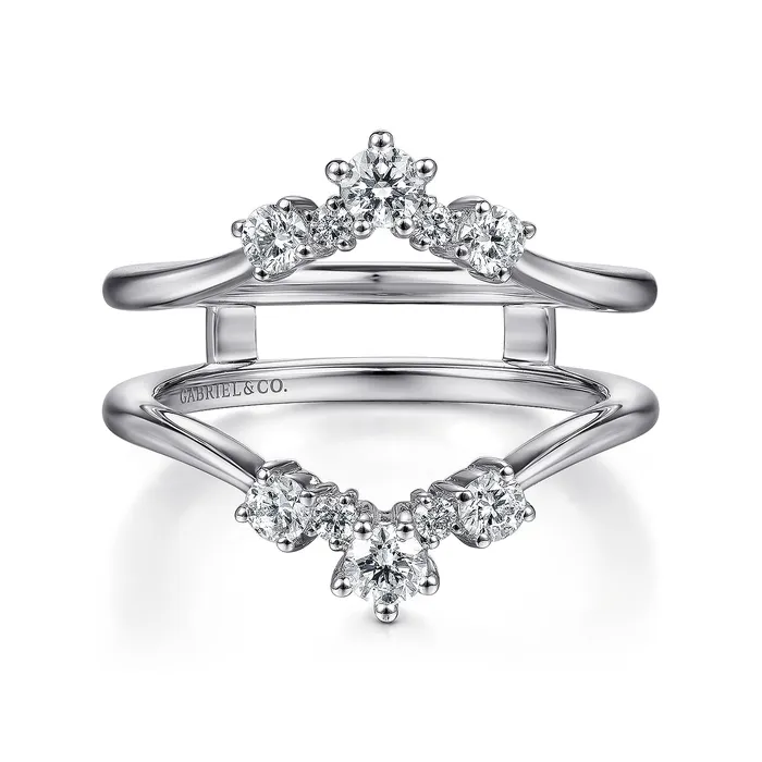Gabriel 14K White Gold 050ctw Diamond Ring Guard GABRIEL CO Rings
