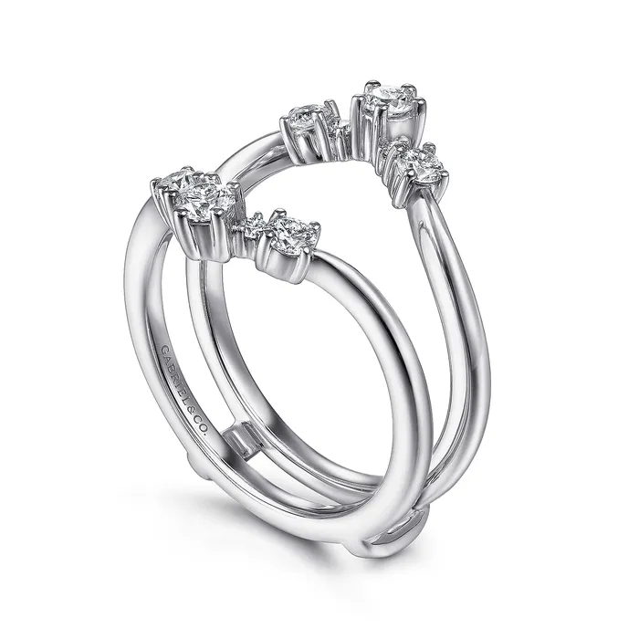 Gabriel 14K White Gold 050ctw Diamond Ring Guard GABRIEL CO Rings