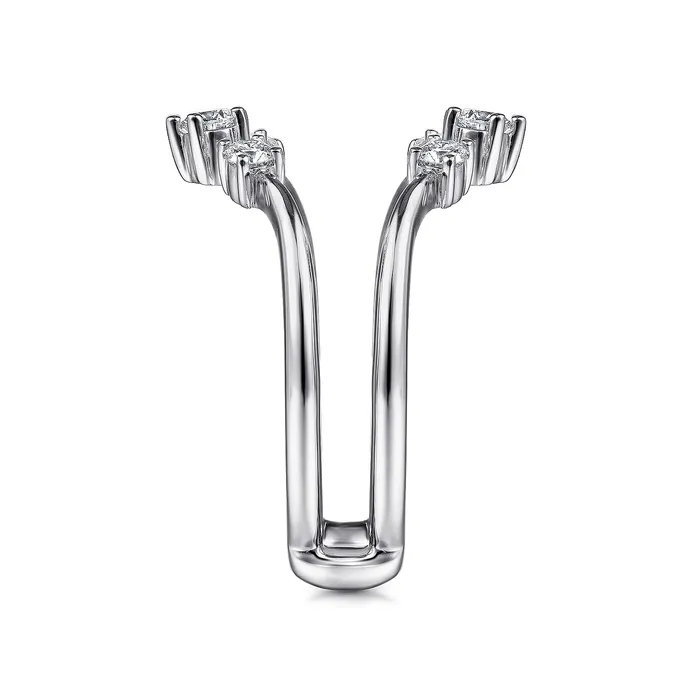 Gabriel 14K White Gold 050ctw Diamond Ring Guard GABRIEL CO Rings