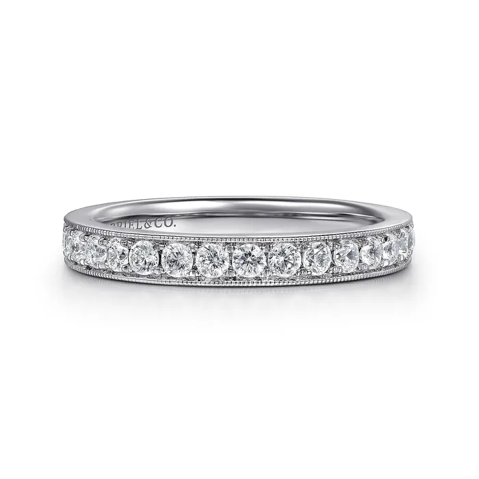 Gabriel 14K White Gold 050ctw Diamond Wedding Band GABRIEL CO Rings