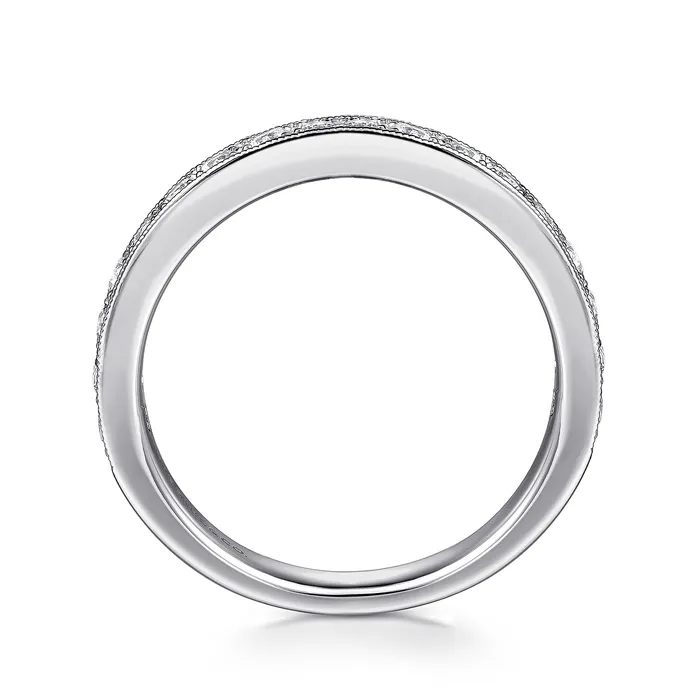Gabriel 14K White Gold 050ctw Diamond Wedding Band GABRIEL CO Rings