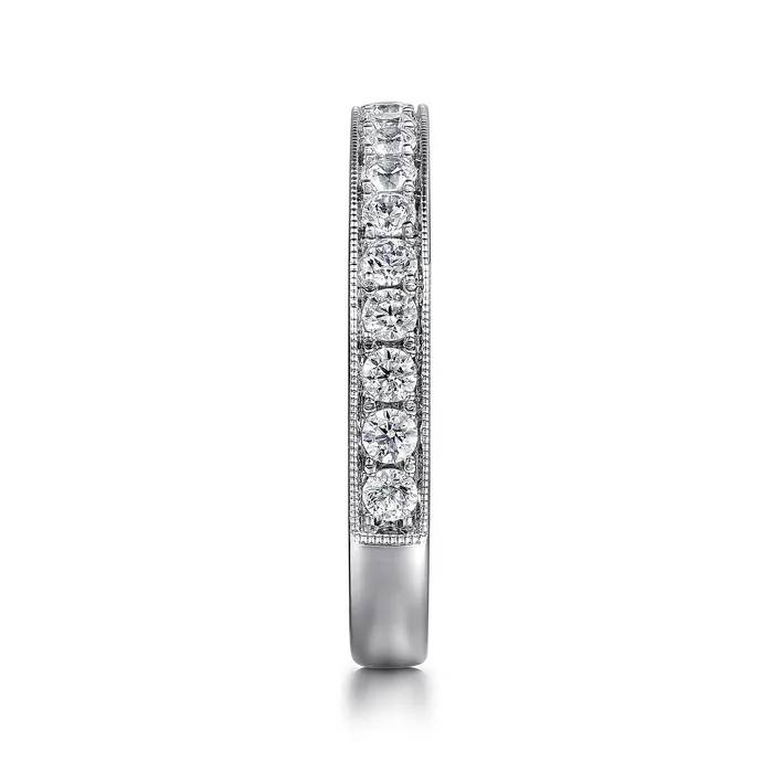 Gabriel 14K White Gold 050ctw Diamond Wedding Band GABRIEL CO Rings