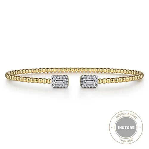 GABRIEL CO Gabriel 14K Yellow Gold 032ctw 625 Bangle Style Diamond Bracelet Bracelets