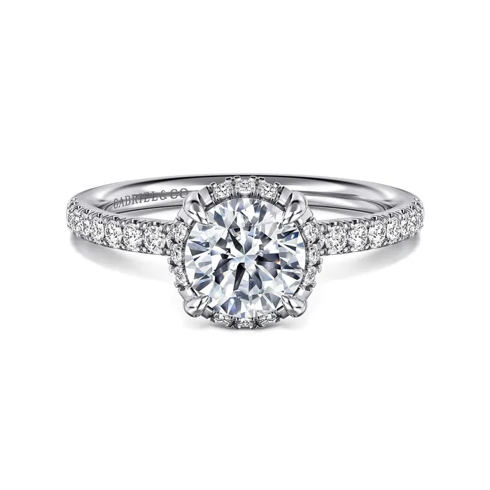 GABRIEL CO Rings Gabriel 14K White Gold 0255ctw 4 Prong Style Diamond SemiMount Engagement Ring GABRIEL CO Rings Gabriel 14K White Gold 0255ctw 4 Prong Style Diamond SemiMount Engagement Ring