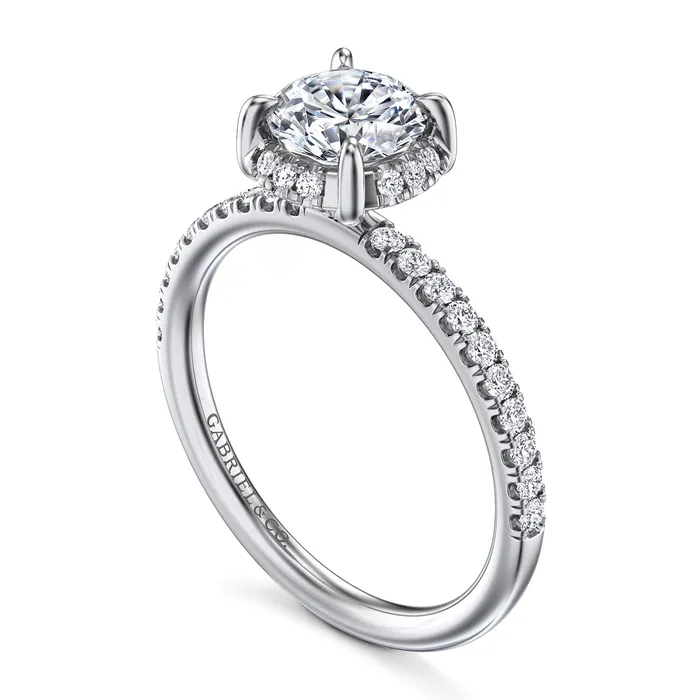 GABRIEL CO Rings Gabriel 14K White Gold 0255ctw 4 Prong Style Diamond SemiMount Engagement Ring GABRIEL CO Rings Gabriel 14K White Gold 0255ctw 4 Prong Style Diamond SemiMount Engagement Ring