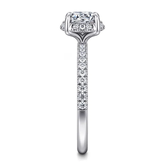 GABRIEL CO Rings Gabriel 14K White Gold 0255ctw 4 Prong Style Diamond SemiMount Engagement Ring GABRIEL CO Rings Gabriel 14K White Gold 0255ctw 4 Prong Style Diamond SemiMount Engagement Ring