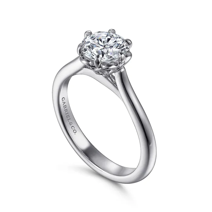 GABRIEL CO Rings Gabriel 14K White Gold 6 Prong Style Diamond SemiMount Engagement Ring GABRIEL CO Rings Gabriel 14K White Gold 6 Prong Style Diamond SemiMount Engagement Ring