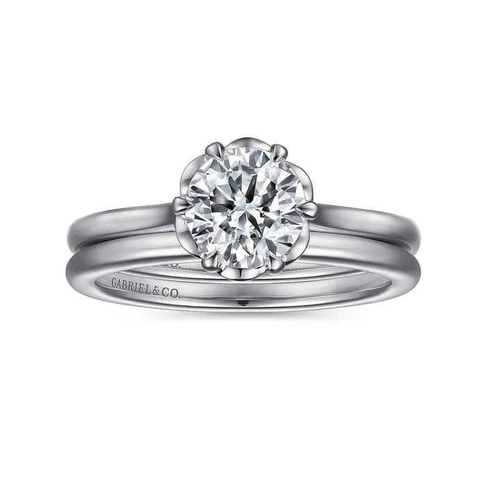 GABRIEL CO Rings Gabriel 14K White Gold 6 Prong Style Diamond SemiMount Engagement Ring GABRIEL CO Rings Gabriel 14K White Gold 6 Prong Style Diamond SemiMount Engagement Ring