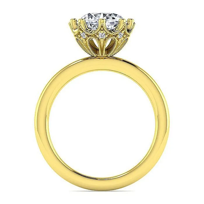 GABRIEL CO Rings Gabriel 14K Yellow Gold 05ctw Tulip Style Diamond SemiMount Engagement Ring GABRIEL CO Rings Gabriel 14K Yellow Gold 05ctw Tulip Style Diamond SemiMount Engagement Ring
