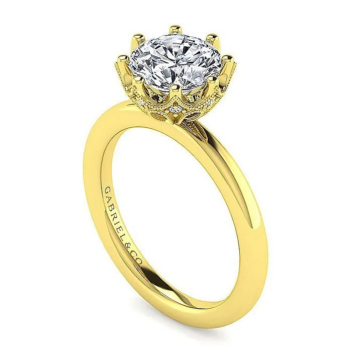 GABRIEL CO Rings Gabriel 14K Yellow Gold 05ctw Tulip Style Diamond SemiMount Engagement Ring GABRIEL CO Rings Gabriel 14K Yellow Gold 05ctw Tulip Style Diamond SemiMount Engagement Ring