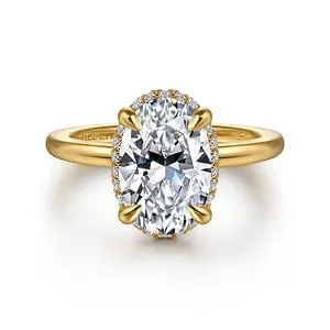 GABRIEL CO Rings Gabriel Lotus Collection 14K Yellow Gold 011ctw Hidden Halo Style Diamond SemiMount Engagement Ring GABRIEL CO Rings Gabriel Lotus Collection 14K Yellow Gold 011ctw Hidden Halo Style Diamond SemiMount Engagement Ring