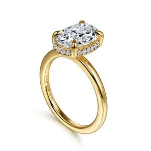 GABRIEL CO Rings Gabriel Lotus Collection 14K Yellow Gold 011ctw Hidden Halo Style Diamond SemiMount Engagement Ring GABRIEL CO Rings Gabriel Lotus Collection 14K Yellow Gold 011ctw Hidden Halo Style Diamond SemiMount Engagement Ring