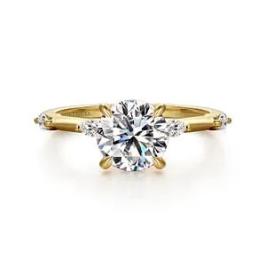 Gabriel Starlight Collection 14K Yellow Gold 016ctw 4 Prong Style Diamond SemiMount Engagement Ring GABRIEL CO Rings Gabriel Starlight Collection 14K Yellow Gold 016ctw 4 Prong Style Diamond SemiMount Engagement Ring GABRIEL CO Rings