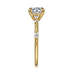 Gabriel Starlight Collection 14K Yellow Gold 016ctw 4 Prong Style Diamond SemiMount Engagement Ring GABRIEL CO Rings