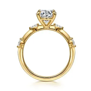 Gabriel Starlight Collection 14K Yellow Gold 016ctw 4 Prong Style Diamond SemiMount Engagement Ring GABRIEL CO Rings