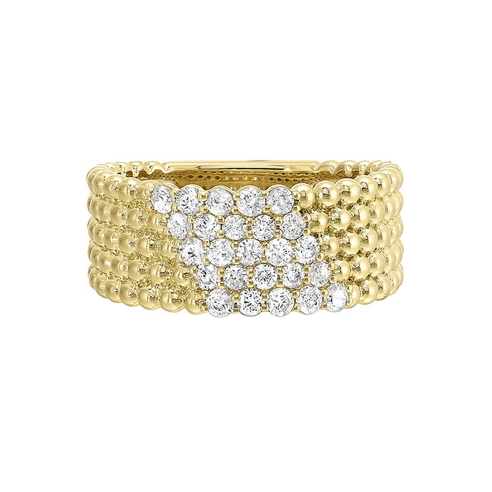 GEMS ONE CORPRATION 14K Yellow Gold 5ctw Beaded Diamond Fashion Ring Rings