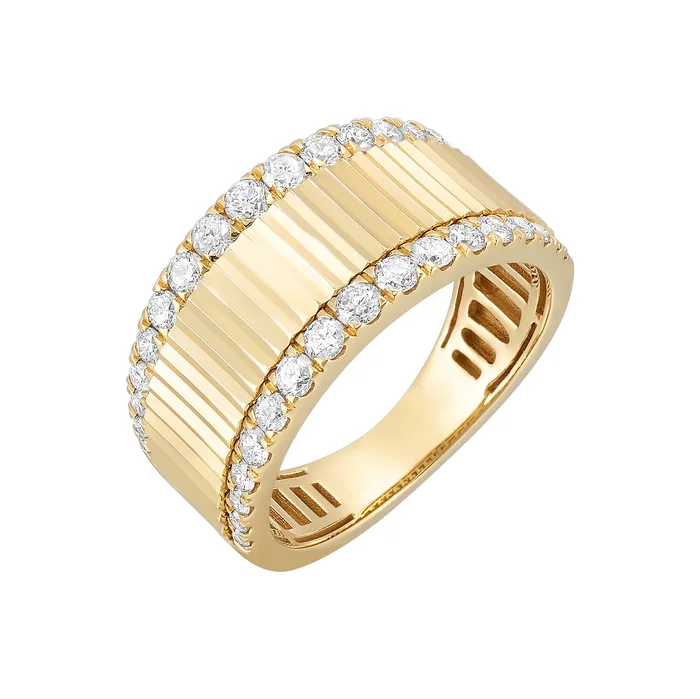 GEMS ONE CORPRATION Rings 14K Yellow Gold 63ctw Cigar Diamond Fashion Ring GEMS ONE CORPRATION Rings 14K Yellow Gold 63ctw Cigar Diamond Fashion Ring