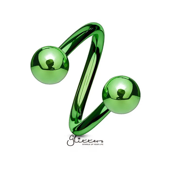Glitters Bracelets 16GA Titanium Ion Plated over Surgical Steel Twist Circulars