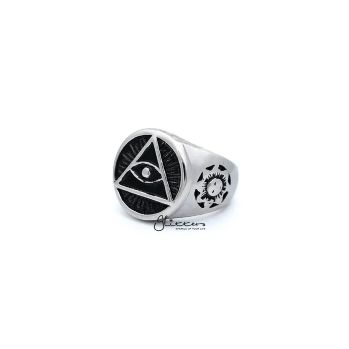 Glitters Bracelets Stainless Steel Circle All Seeing EyeEye of Providence Casting Mens Rings Glitters Bracelets Stainless Steel Circle All Seeing EyeEye of Providence Casting Mens Rings