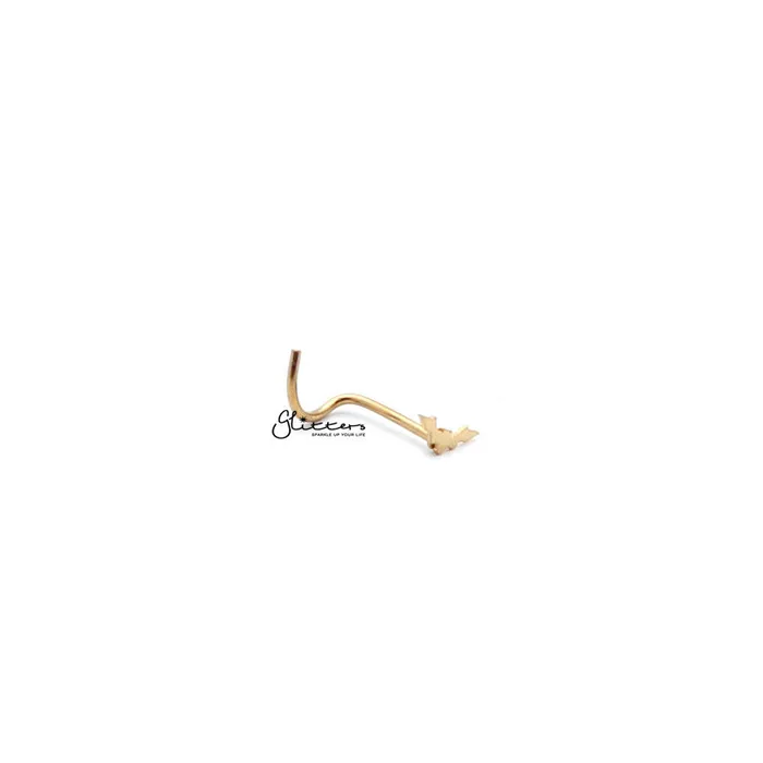Glitters Earrings 20 Gauge 316L Surgical Steel Bat Nose Screw Silver Gold