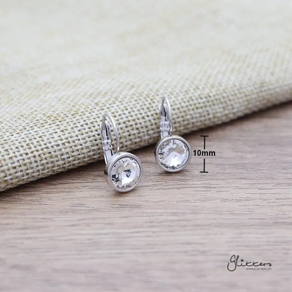 Glitters Earrings Round Crystal Hook Earrings 8 Colour Options