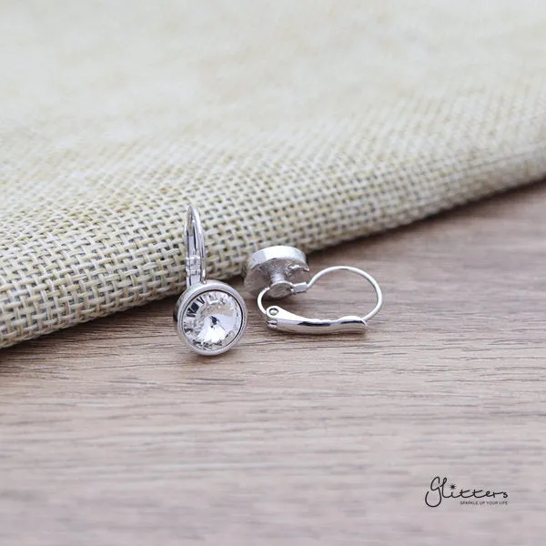 Glitters Earrings Round Crystal Hook Earrings 8 Colour Options