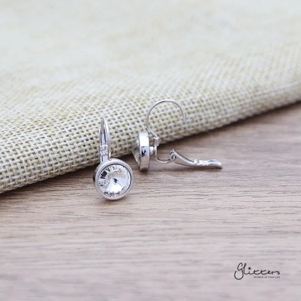 Glitters Earrings Round Crystal Hook Earrings 8 Colour Options