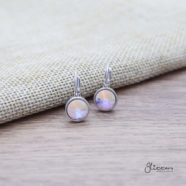 Glitters Earrings Round Crystal Hook Earrings 8 Colour Options