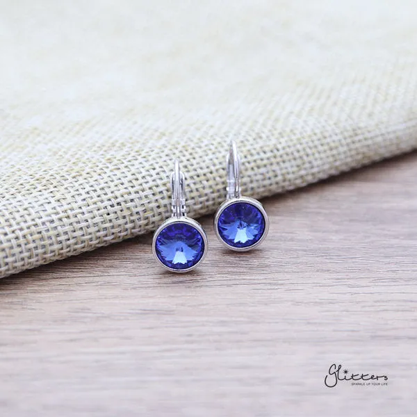 Glitters Earrings Round Crystal Hook Earrings 8 Colour Options