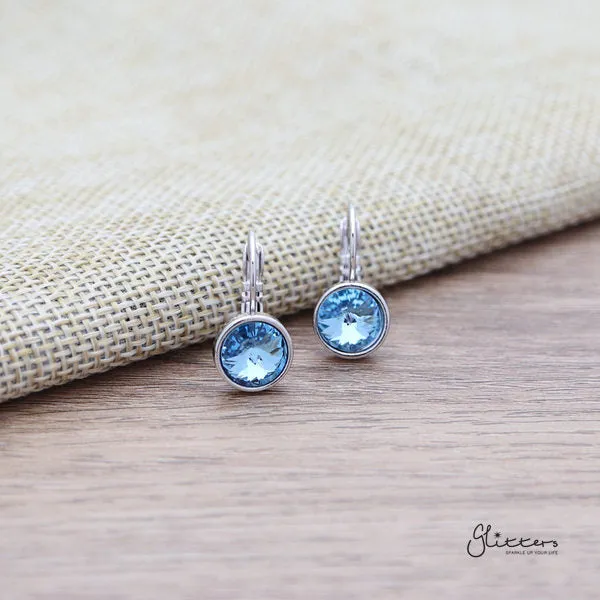 Glitters Earrings Round Crystal Hook Earrings 8 Colour Options