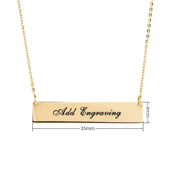 Glitters Personalized 24K Gold Plated Sterling Silver Horizontal Name Bar Necklace Medium Necklaces Glitters Personalized 24K Gold Plated Sterling Silver Horizontal Name Bar Necklace Medium Necklaces