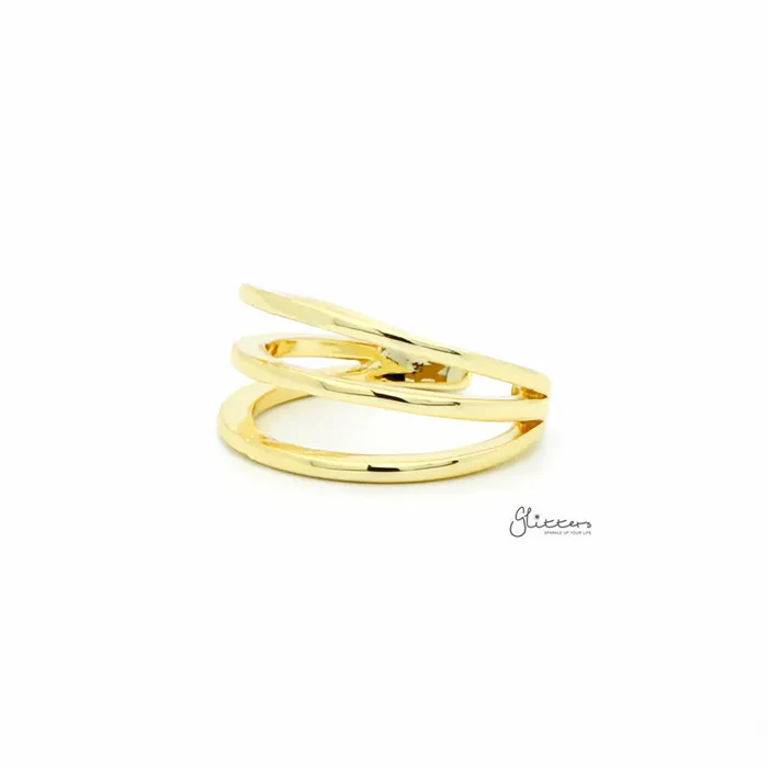 Glitters Rings Three Lines Plain Band Toe Ring Gold