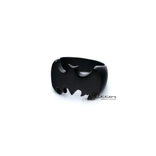 Glitters Stainless Steel Glossy Batman Casting Mens Rings Black Bracelets
