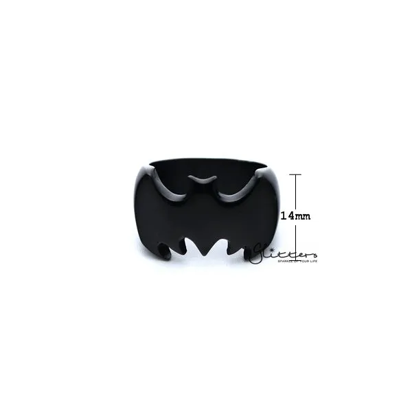 Glitters Stainless Steel Glossy Batman Casting Mens Rings Black Bracelets