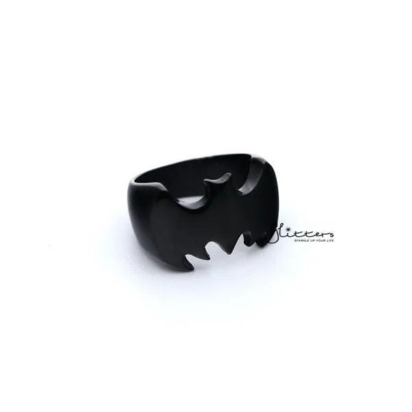 Glitters Stainless Steel Glossy Batman Casting Mens Rings Black Bracelets