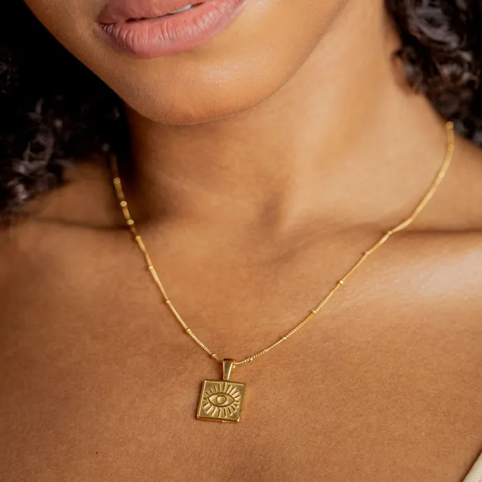 Gold Talisman Charm Necklace Seola Jewelry Necklaces