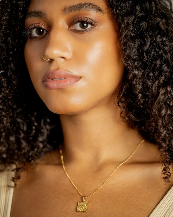 Gold Talisman Charm Necklace Seola Jewelry Necklaces
