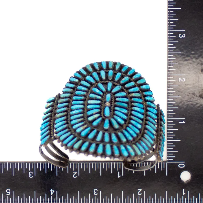 Hallmark V Vintage Handmade Sterling Silver Turquoise Squash Blossom 4pc Set Crown Jewels Coin Rings