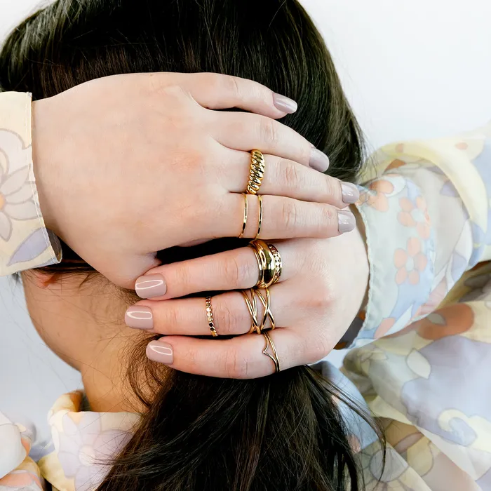 Hammered Dot Band Ring Grayling Rings