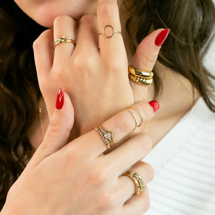 Hammered Dot Band Ring Grayling Rings