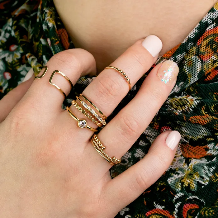 Hammered Dot Band Ring Grayling Rings