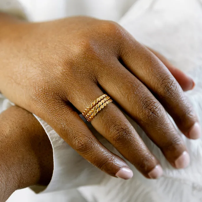 Hammered Dot Band Ring Grayling Rings