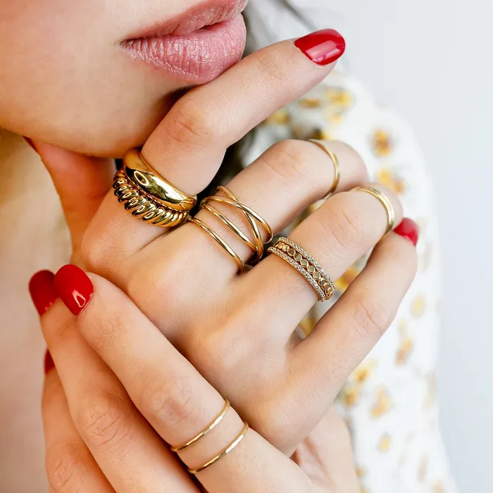 Hammered Dot Band Ring Grayling Rings