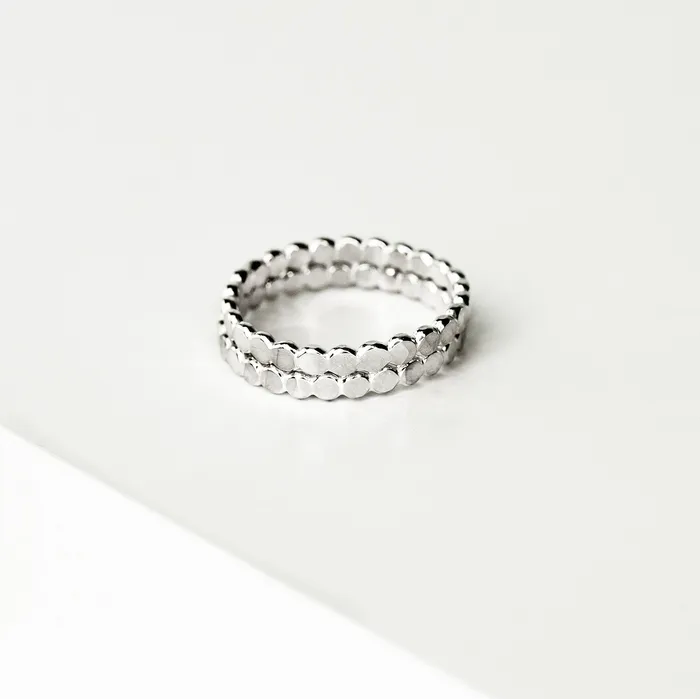 Hammered Dot Band Ring Grayling Rings