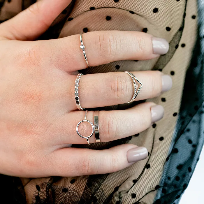 Hammered Dot Band Ring Grayling Rings