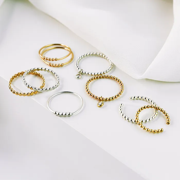 Hammered Dot Band Ring Grayling Rings