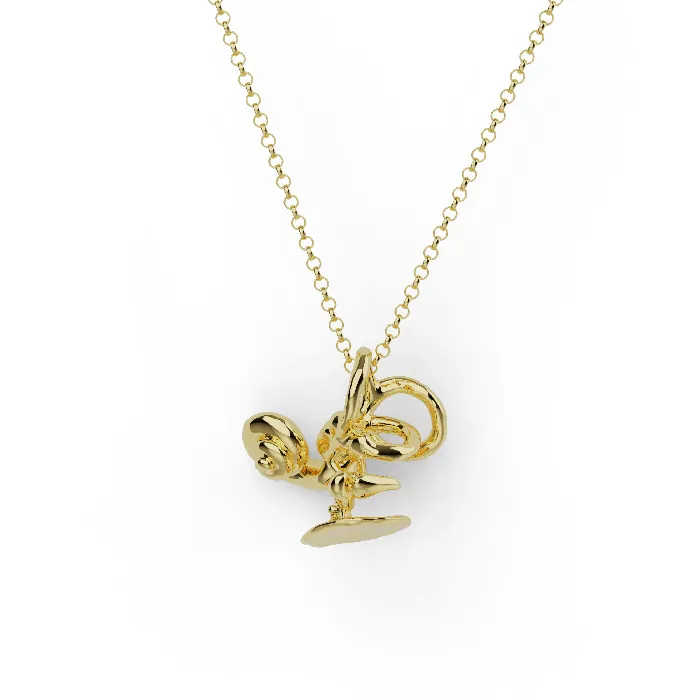 inner ear anatomy necklace gold vermeil sciencejewelry1824 Necklaces