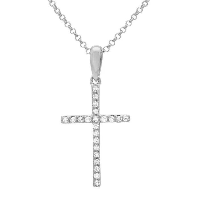 Izakov Diamonds Fine Jewelry 14K Gold Diamond Pave Cross Necklace Necklaces