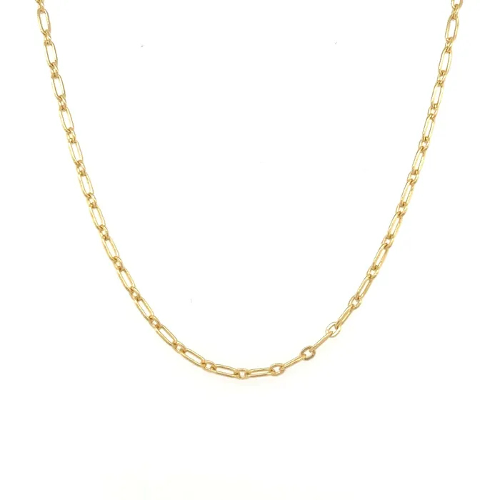 Izakov Diamonds Fine Jewelry Necklaces 14K Gold Mixed Rolo Cable Link Chain Necklace