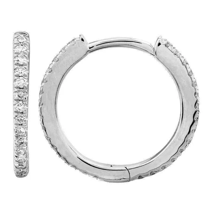 Izakov Diamonds Fine Jewelry PreStyled Sets 14K Gold Micro Pave Diamond Eternity Huggies